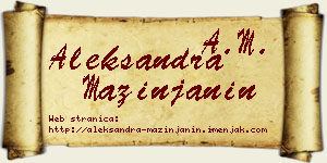 Aleksandra Mazinjanin vizit kartica